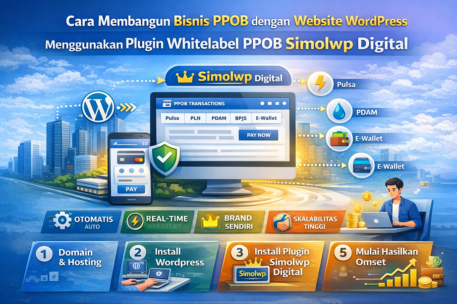 Cara Membangun Bisnis PPOB dengan Website WordPress Menggunakan Plugin Whitelabel PPOB Simolwp Digital
