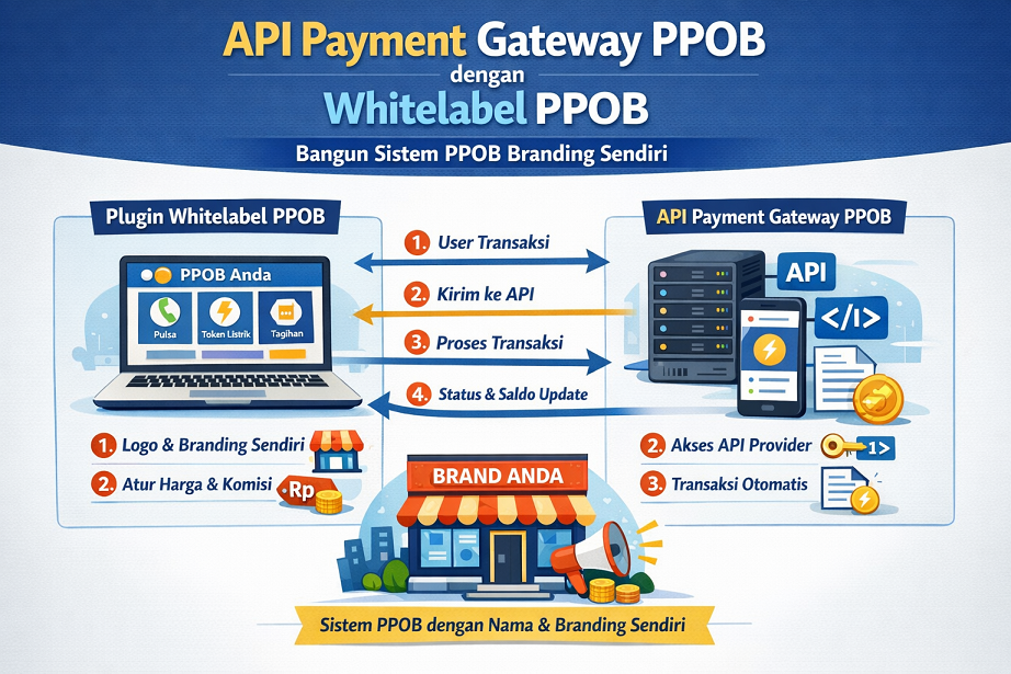 API Payment Gateway PPOB dengan Whitelabel PPOB : Cara Cepat Bangun Sistem PPOB Branding Sendiri