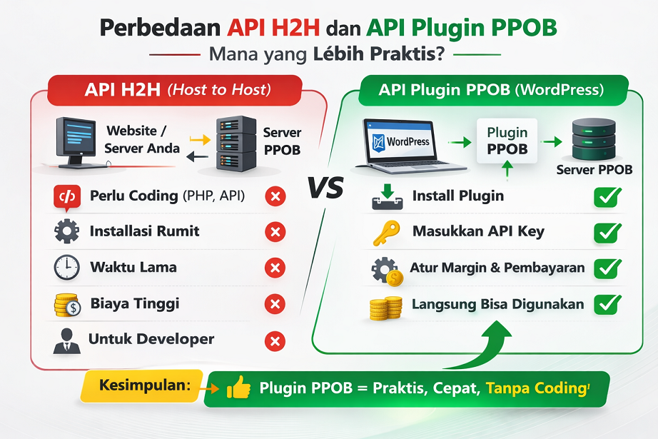 Perbedaan API H2H dan API Plugin PPOB: Mana yang Lebih Praktis?