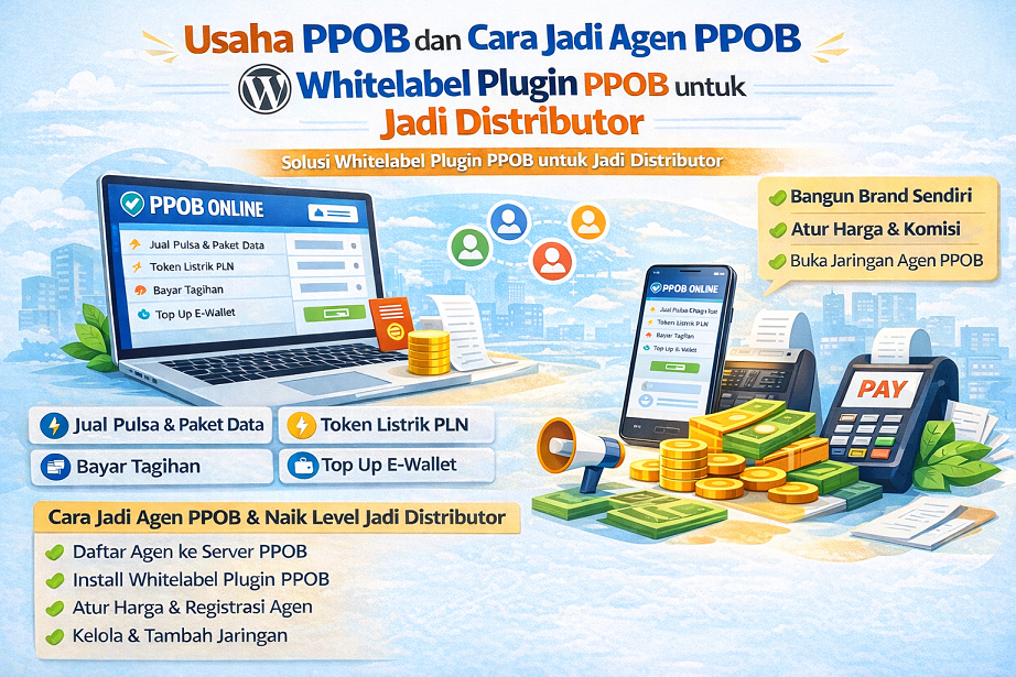 Usaha PPOB dan Cara Jadi Agen PPOB: Solusi Whitelabel Plugin PPOB untuk Jadi Distributor