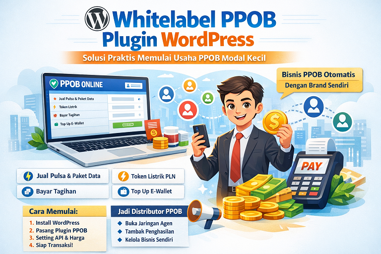 Whitelabel PPOB Plugin WordPress: Solusi Praktis Memulai Usaha PPOB Modal Kecil
