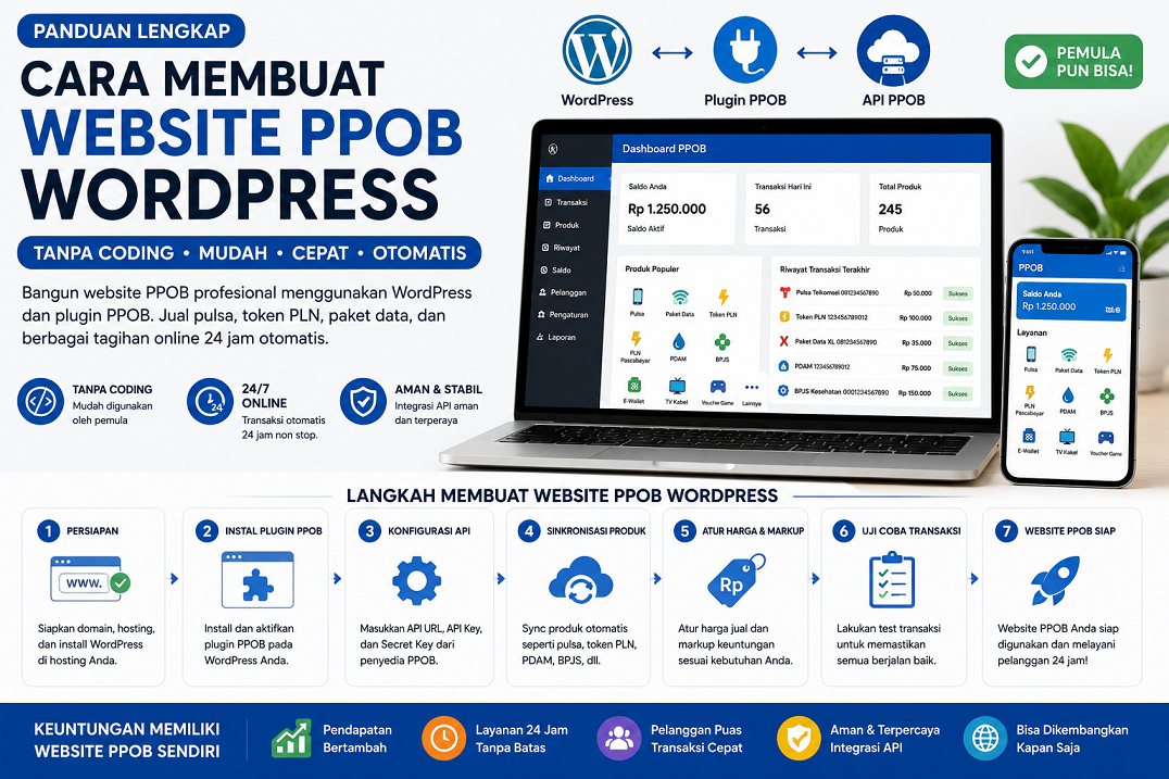 Cara Membuat Website PPOB WordPress Tanpa Coding untuk Pemula